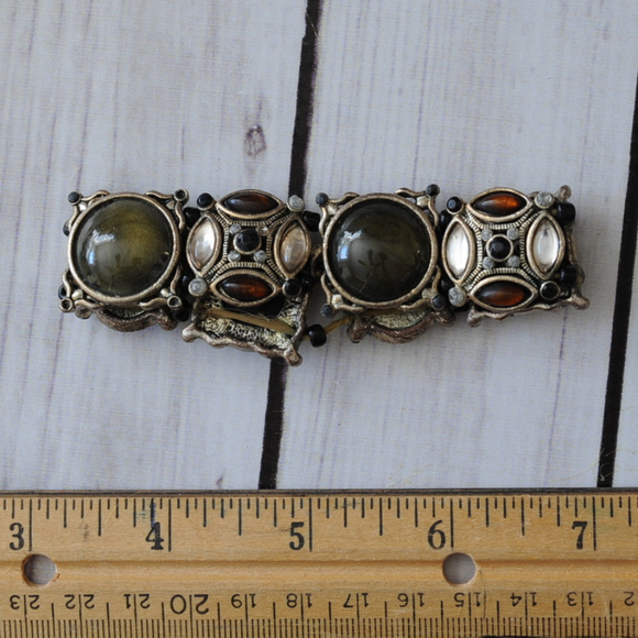 Vintage Jewelry - vintage dark rhinestone cab stretch bracelet